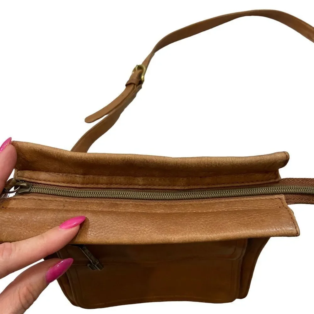 ‎Vintage Fossil Genuine Leather Crossbody Bag